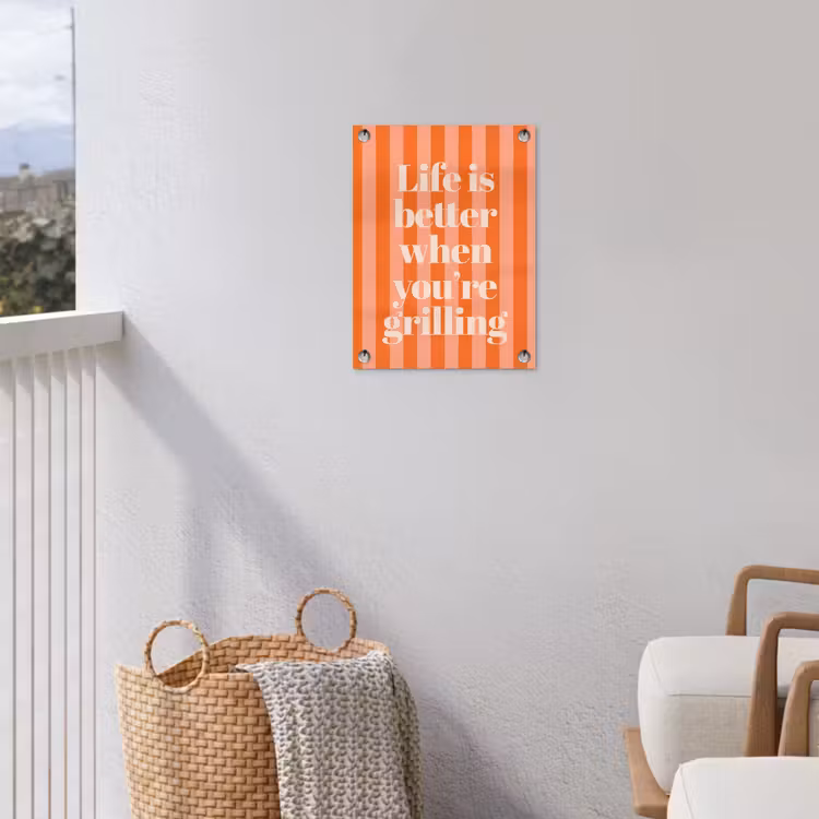 Tuinposter - Tekst - Gestreept - Oranje - Zomer — 3