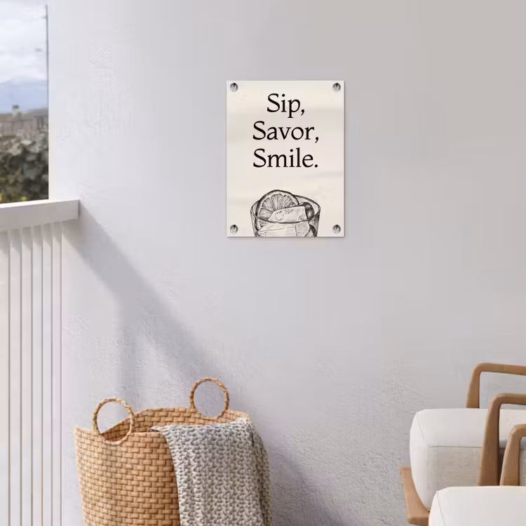 Tuinposter - Sip Savor Smile Cocktail — 3