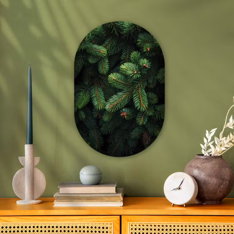 Muurovaal - Sparrentakken - Knoppen - Naalden - Groen — 3