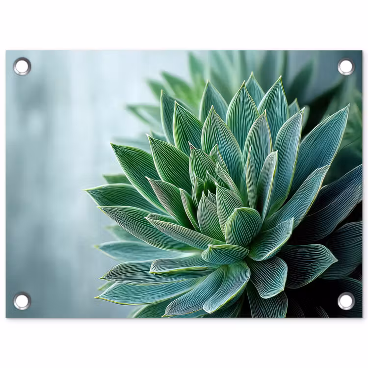 Tuinposter - Vetplant - Bladeren - Groen - Wazig — 1
