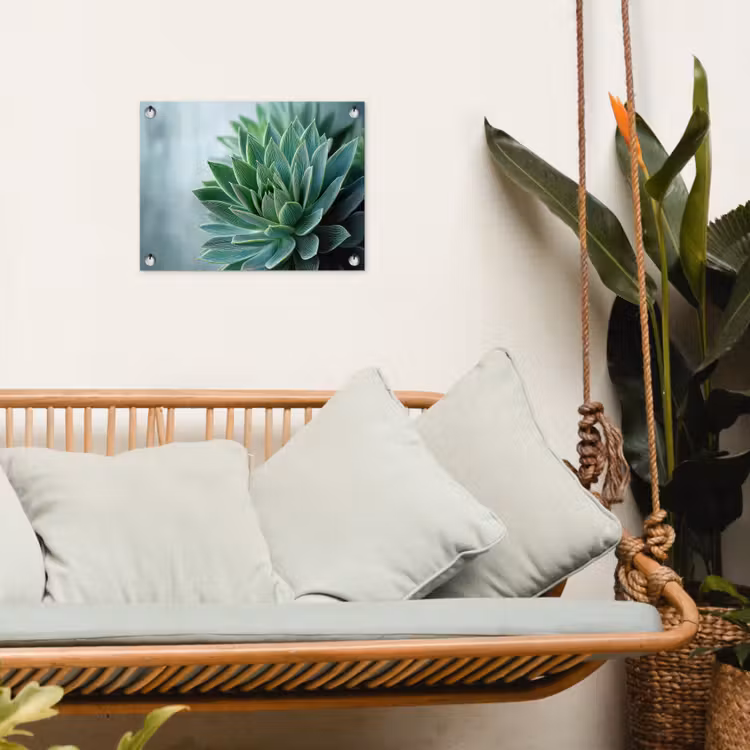 Tuinposter - Vetplant - Bladeren - Groen - Wazig — 5