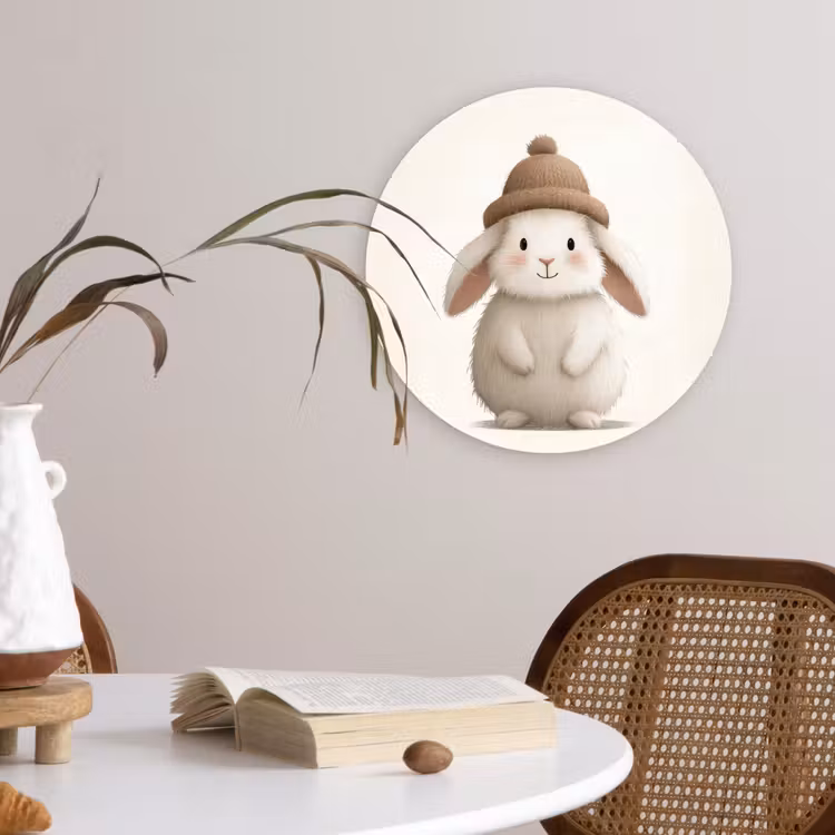 Muurcirkel - Konijn - Muts - Oren - Beige — 4