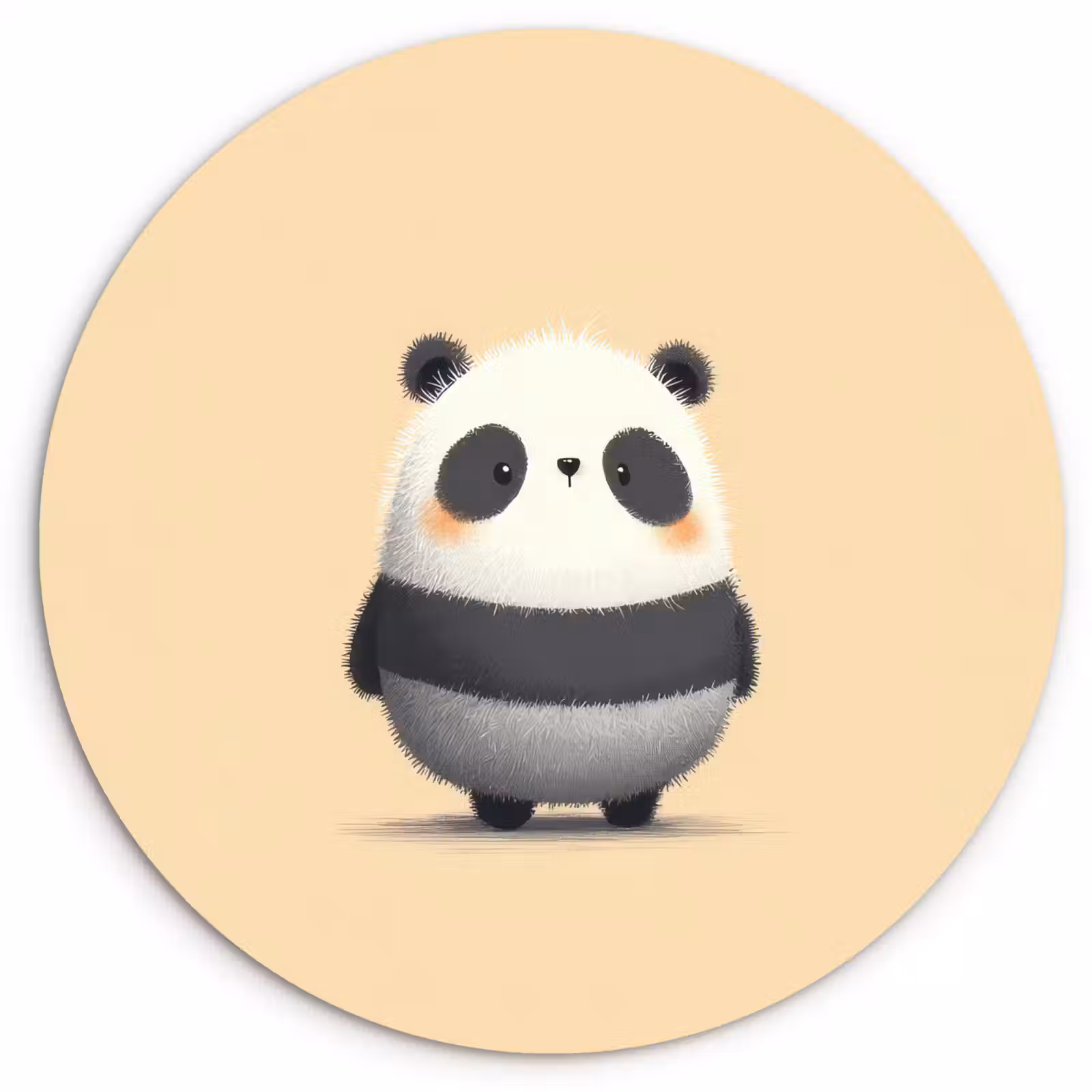 Muurcirkel - Panda - Beige - Minimalistisch — 1