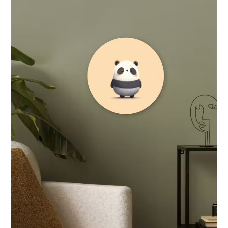 Muurcirkel - Panda - Beige - Minimalistisch — 3