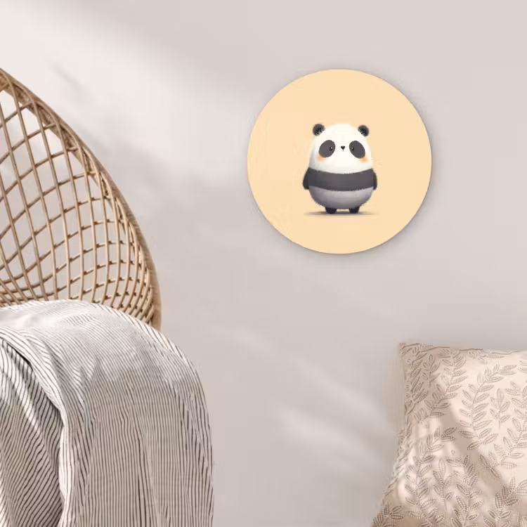 Muurcirkel - Panda - Beige - Minimalistisch — 5
