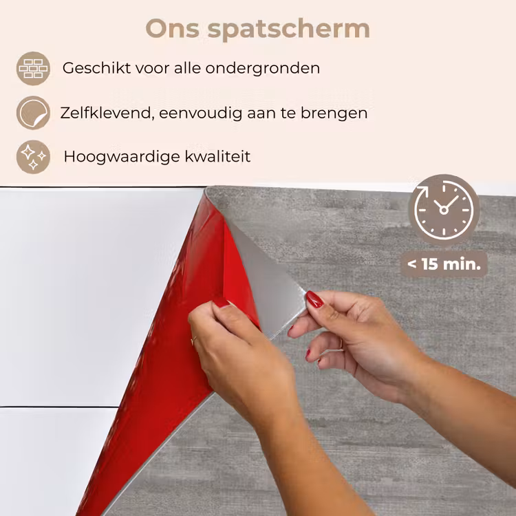 Spatscherm keuken - Patroon - Beton - Grijs — 4