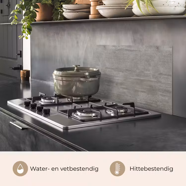 Spatscherm keuken - Patroon - Beton - Grijs — 7