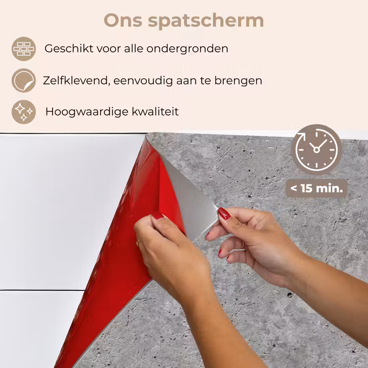Spatscherm keuken - Patroon - Cement - Beton — 4