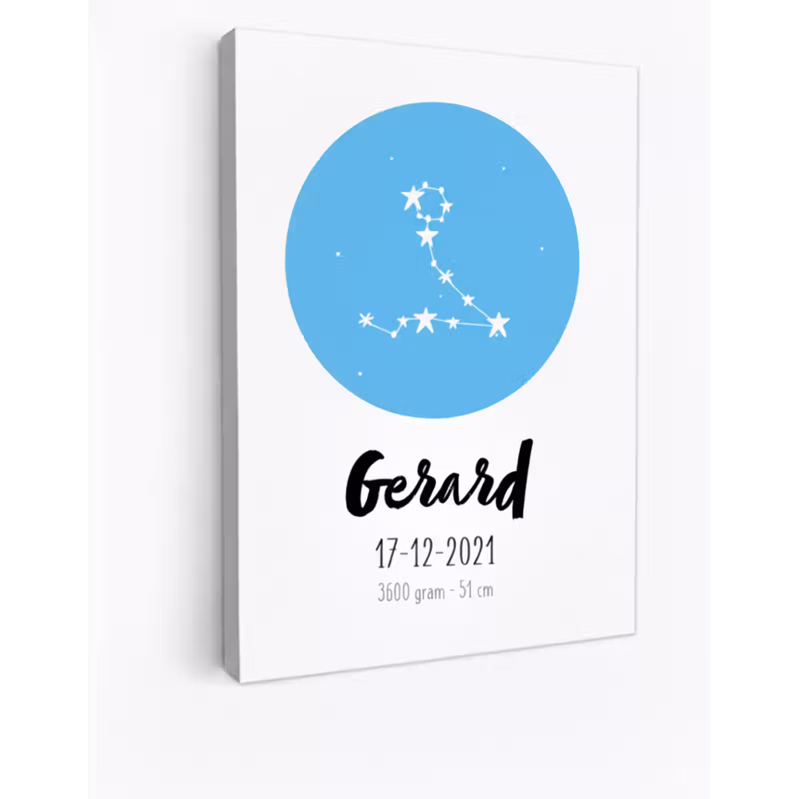 Geboorteposter sterrenbeeld vissen op canvas — 1