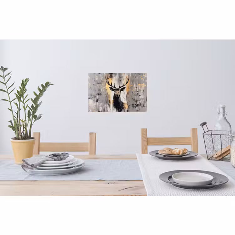 Muursticker - Abstract - Hert - Gewei - Goud — 3