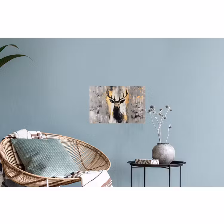 Muursticker - Abstract - Hert - Gewei - Goud — 4