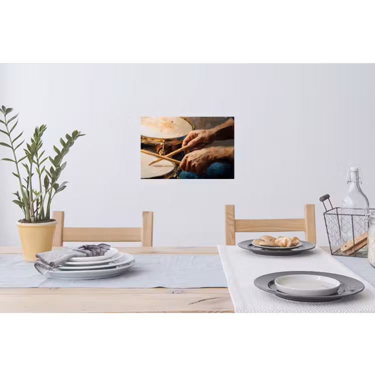Muursticker - Drumstokken - Olieverf - Man — 3