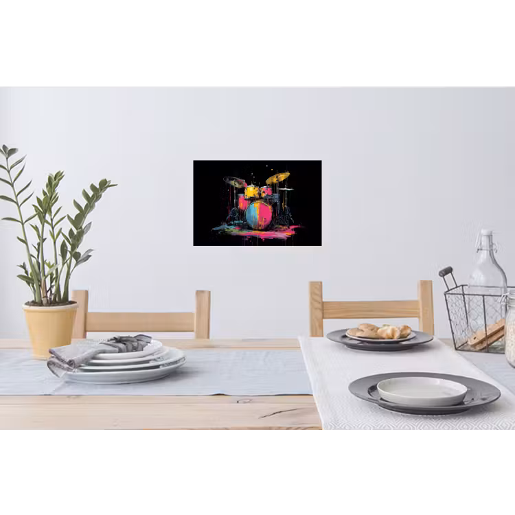 Muursticker - Drumstel - Kleurrijk - Verf - Levendig — 3