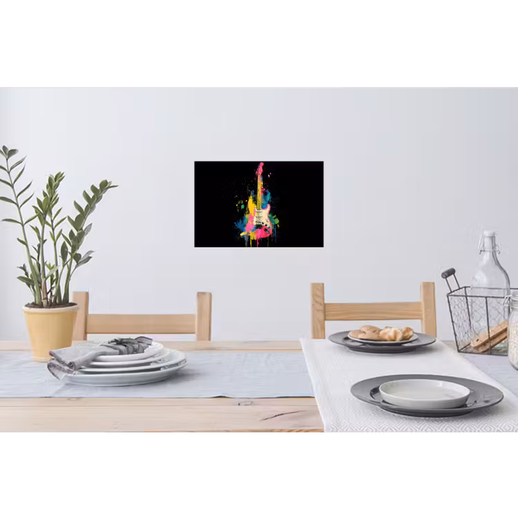 Muursticker - Gitaar - Kleurrijk - Verf — 3