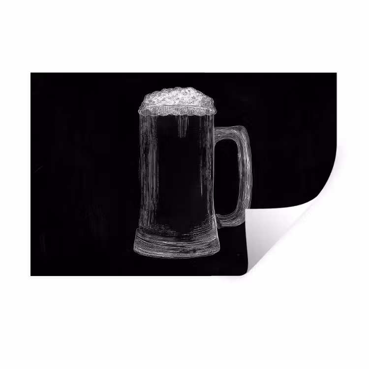 Muursticker - Bierpul - Schuim - Krijttekening — 1