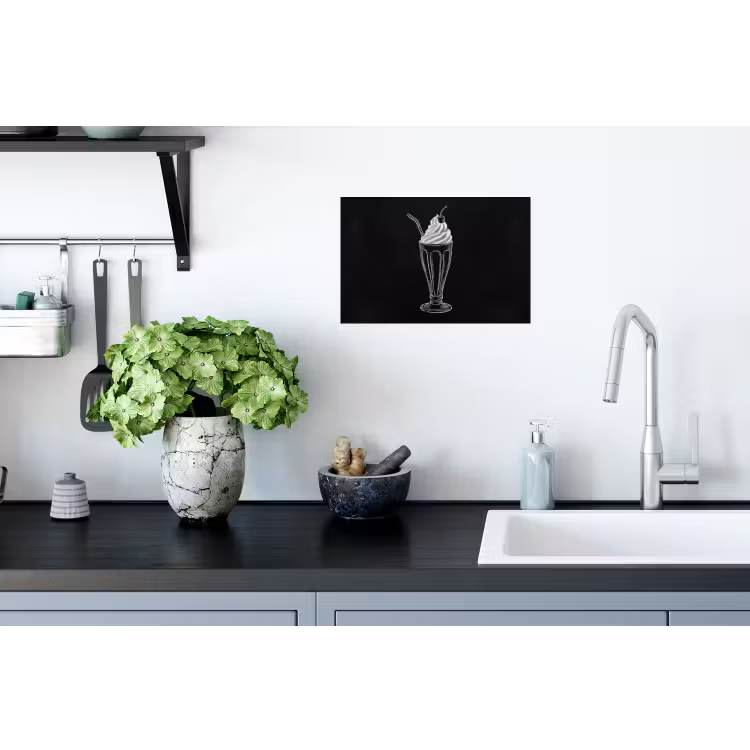 Muursticker - Ijscoupe - Kers - Krijtstijl - Slagroom — 2