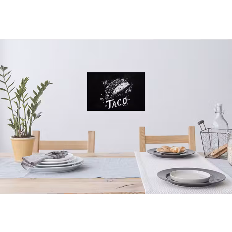 Muursticker - Taco - Kruiden - Witte krijtstijl - Tekst — 3