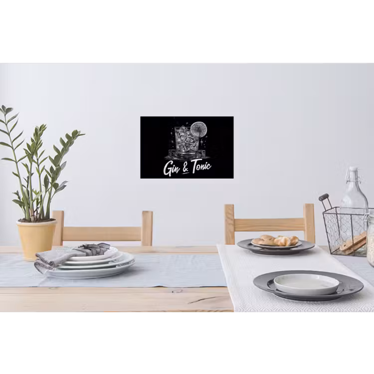 Muursticker - Gin en tonic - Glas - Limoen - Ijsblokjes — 3