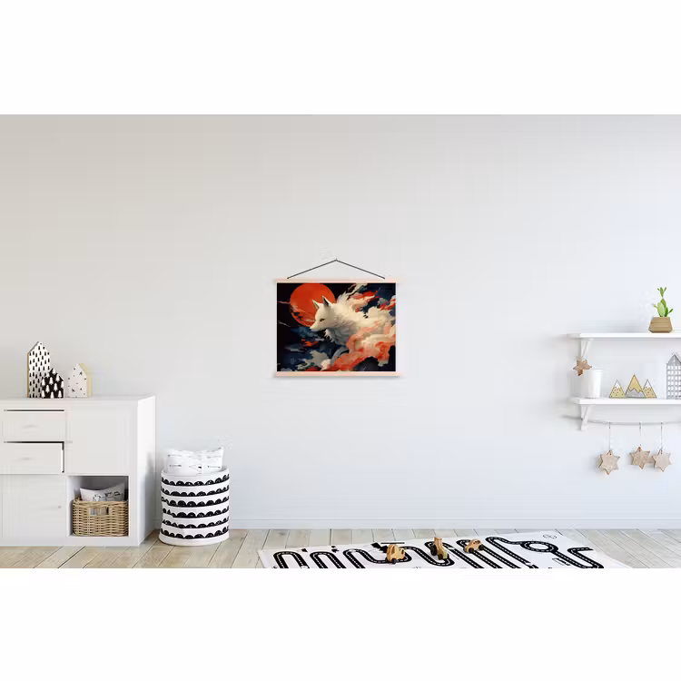 Schoolplaat - Witte vos - wolken - maan — 3