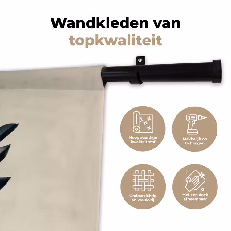 Wandkleed - Ovaal - Olijfgroen - Simpel — 3