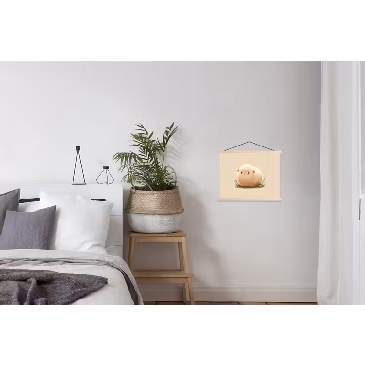 Schoolplaat - Schaap - Beige - Bloemen — 2