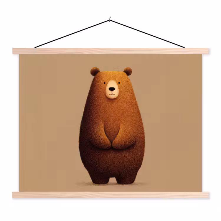 Schoolplaat - Beer - Minimalistisch - Bruin — 1