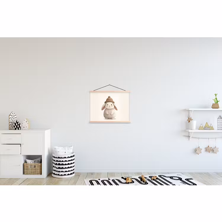 Schoolplaat - Konijn - Muts - Oren - Beige — 3