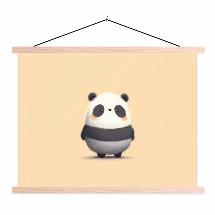 Schoolplaat - Panda - Beige - Minimalistisch — 1