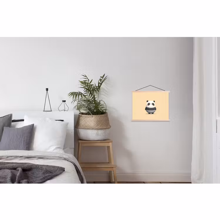 Schoolplaat - Panda - Beige - Minimalistisch — 2