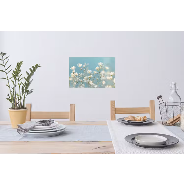 Muursticker - Stengels - Bloemen - Lucht - Wit — 3