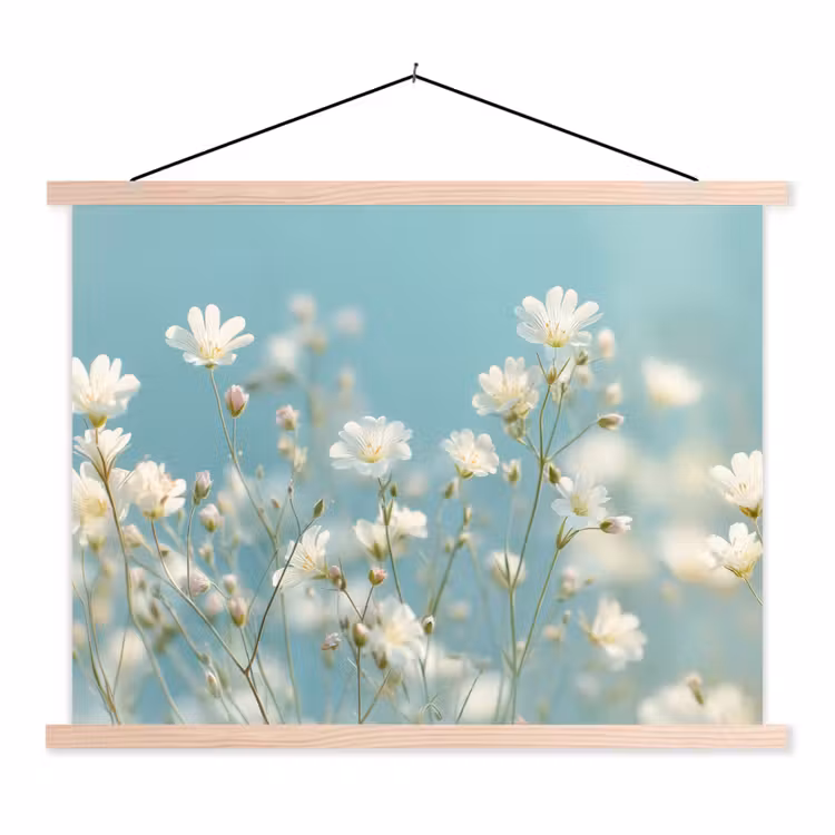 Schoolplaat - Stengels - Bloemen - Lucht - Wit — 1