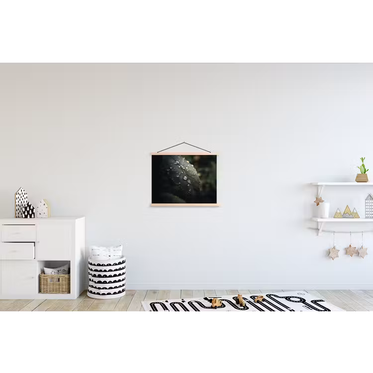 Schoolplaat - Blad - Groen - Nerven - Regendruppels — 3