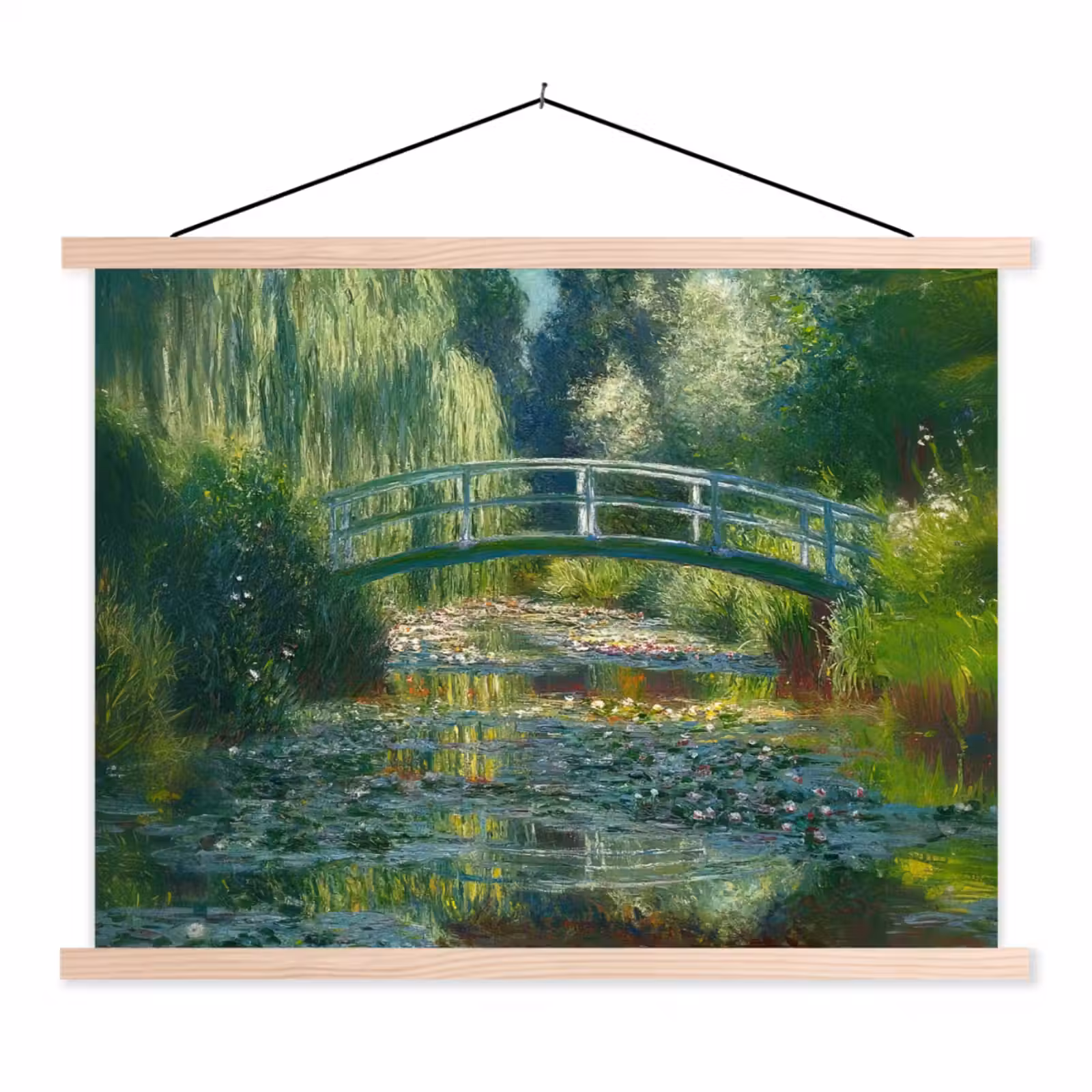 Schoolplaat - Brug - Hout - Vijver - Waterlelies — 1