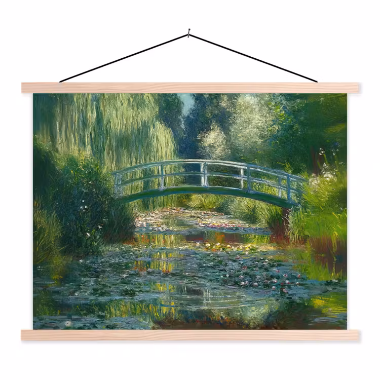 Schoolplaat - Brug - Hout - Vijver - Waterlelies — 1