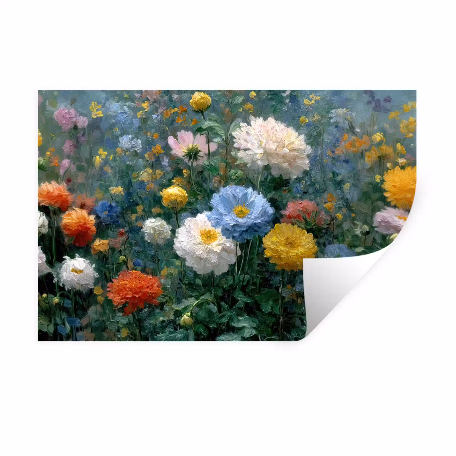 Muursticker - Close-up - Veld - Bloemen - Kleurrijk — 1