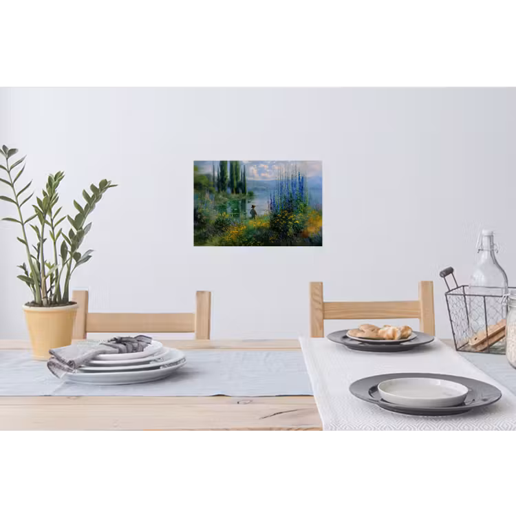 Muursticker - Bloemen - Meer - Bergen - Groen — 3