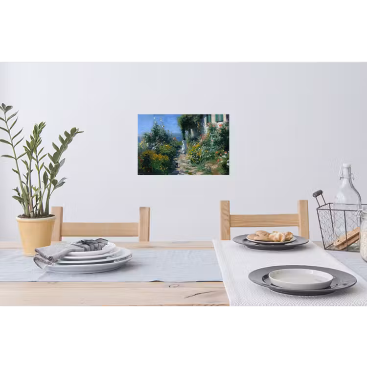 Muursticker - Kat - Vrouw - Bloemen - Huis — 3