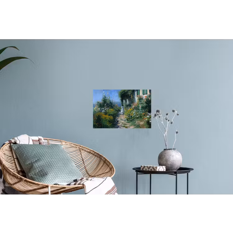 Muursticker - Kat - Vrouw - Bloemen - Huis — 4