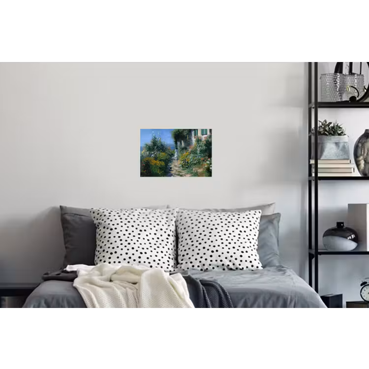 Muursticker - Kat - Vrouw - Bloemen - Huis — 5