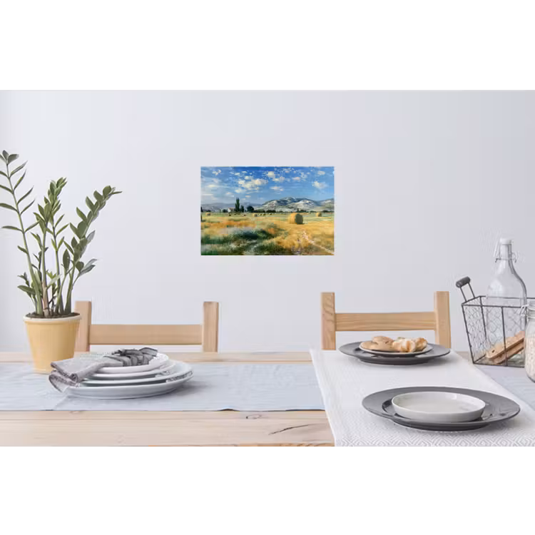 Muursticker - Landschap - Strobalen - Bergen - Wolken — 3