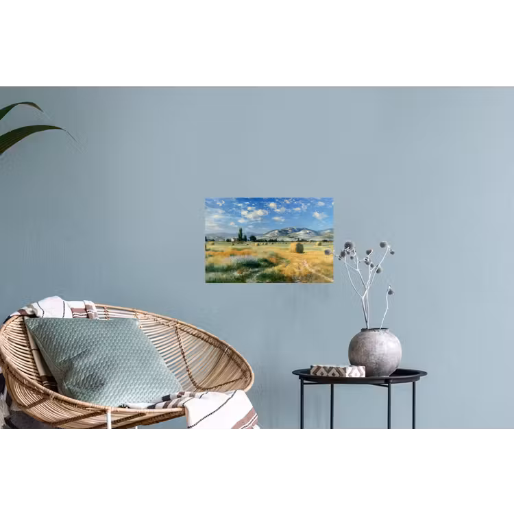 Muursticker - Landschap - Strobalen - Bergen - Wolken — 4