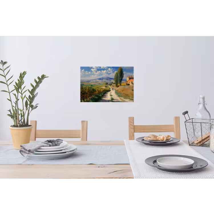 Muursticker - Mensen - Wandelen - Zandpad - Velden — 3