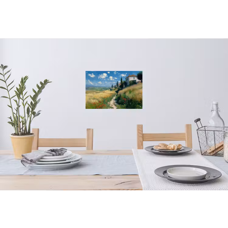 Muursticker - Zandpad - Huis - Bomen - Grasveld — 3