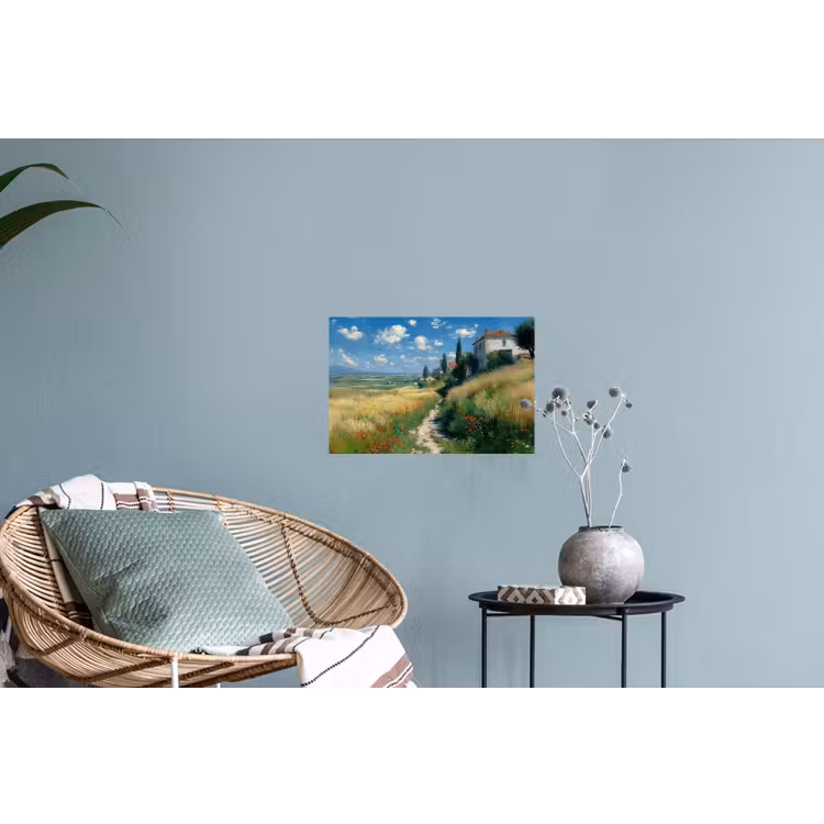 Muursticker - Zandpad - Huis - Bomen - Grasveld — 4