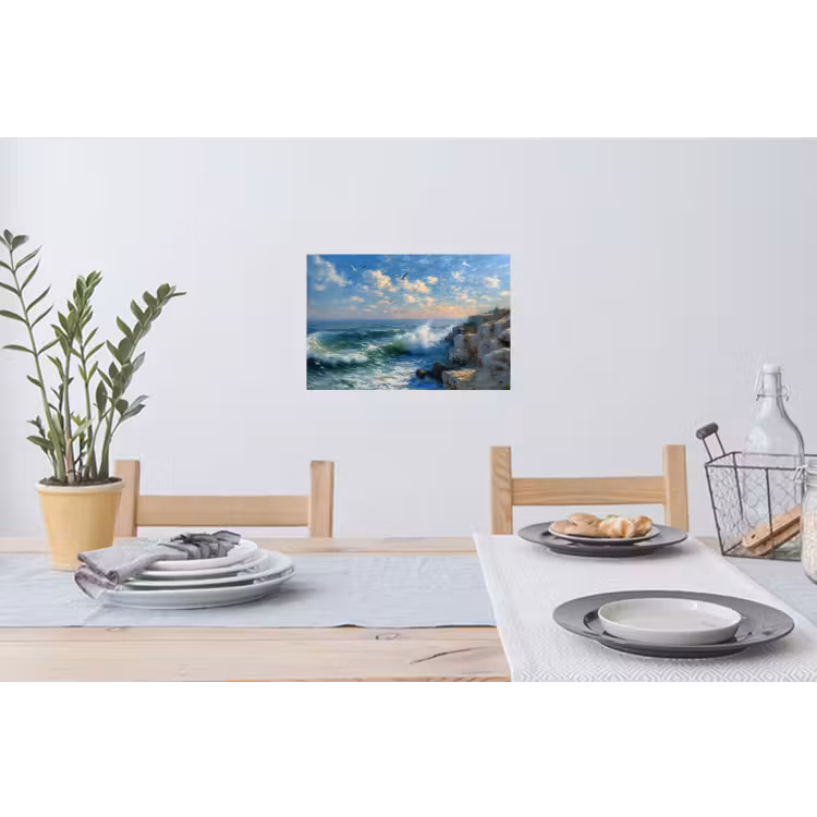 Muursticker - Zee - Golven - Rotsen - Meeuwen — 3