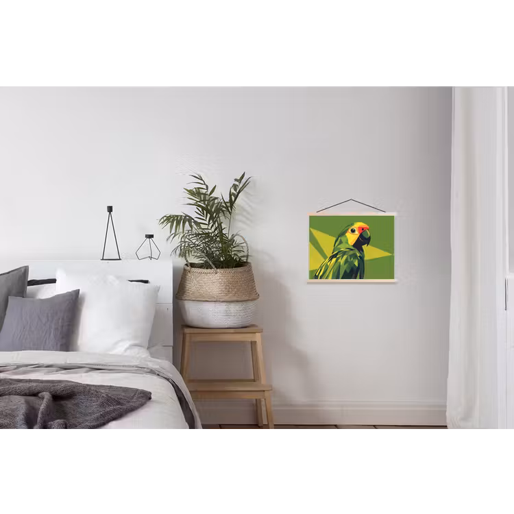 Schoolplaat - Papegaai - Groen - Snavel - Abstract — 2