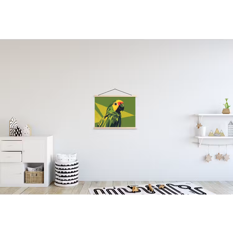 Schoolplaat - Papegaai - Groen - Snavel - Abstract — 3