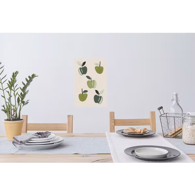 Muursticker - Appels - Groen - Illustratie - Bladeren — 3