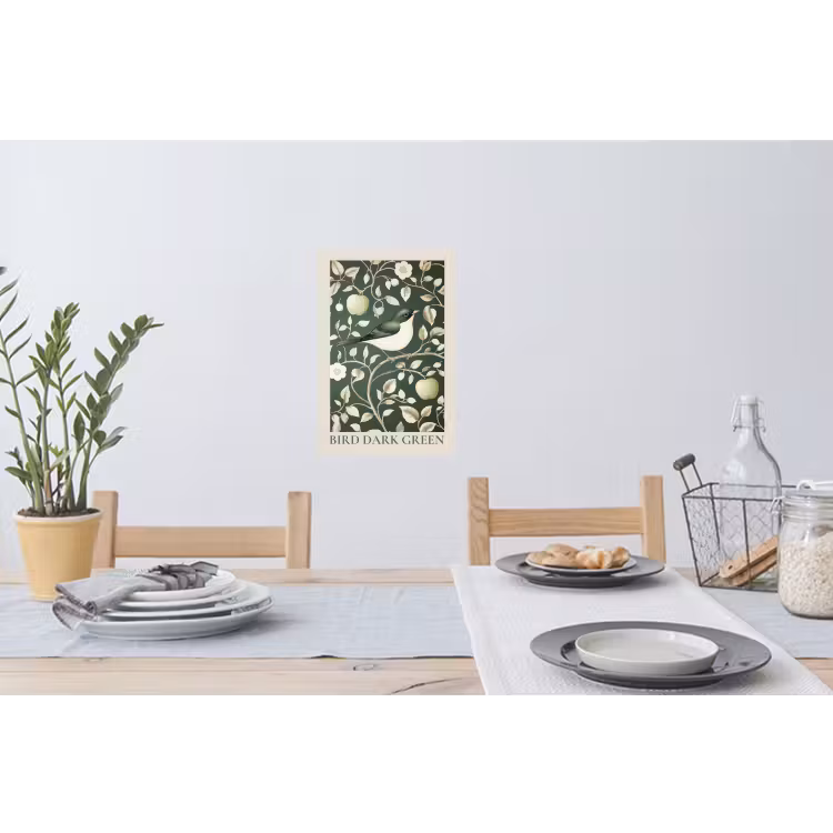 Muursticker - Groen - Vogel - Bloemen — 3