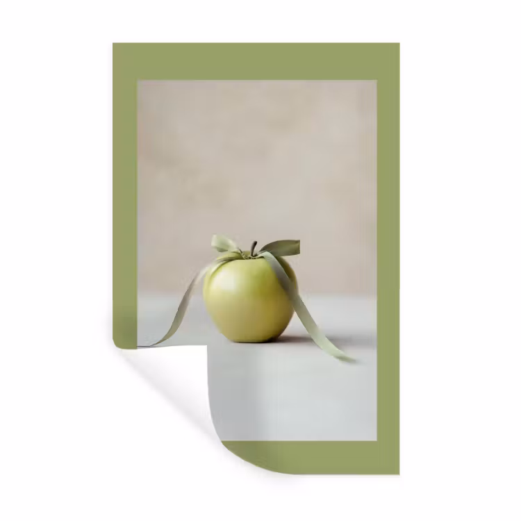 Muursticker - Groen - Appel - Strikje — 1